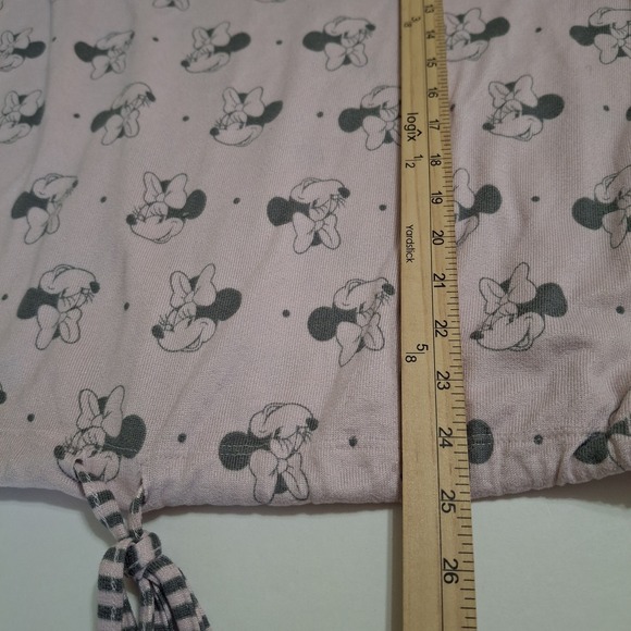Disney Pajama Outfit Pink Gray XL Minnie Mouse Top & Jogger Pants Stretch - Picture 9 of 13